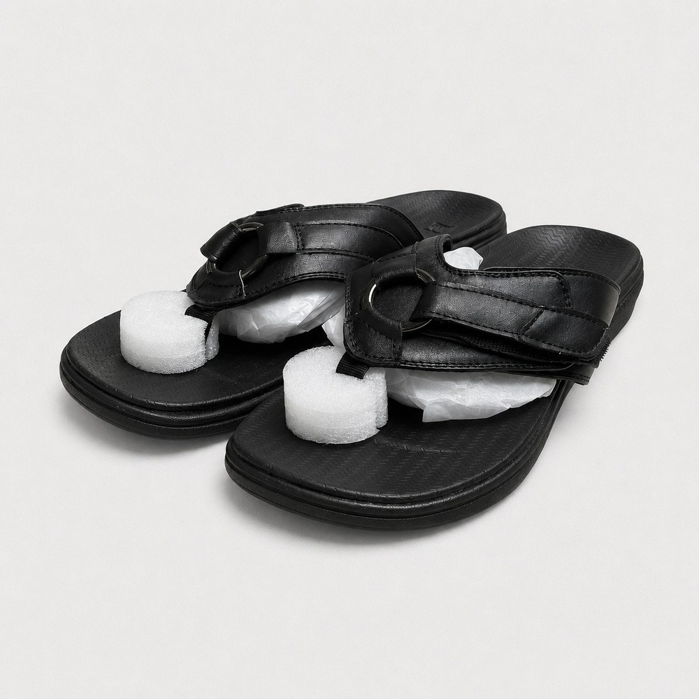 PowerStep Women's Size 10 Adjustable Black Recovery Slide Sandals Comfort